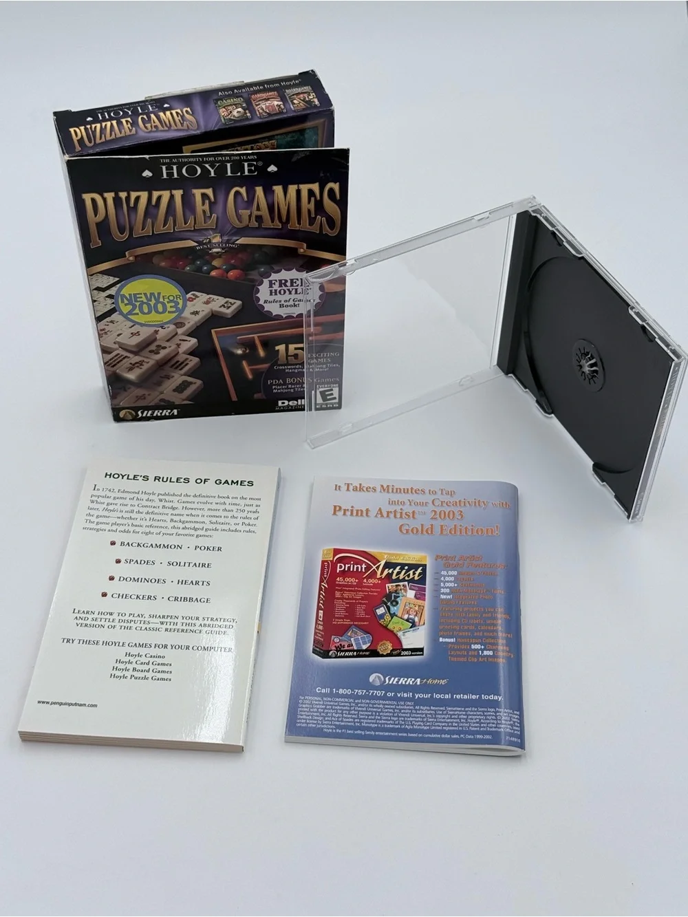 Hoyle Puzzle, Card & Board Games - Boxes, Cases, Manuals -No Games (PC MAC 2004)
